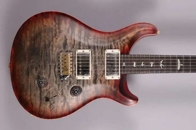 PRS Custom 24 Wood Library 10 Top Charcoal Tri-Color Burst session Select - Image 1