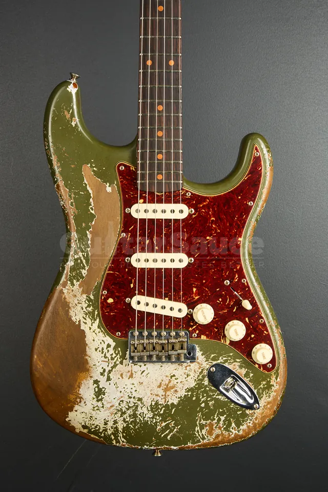 Fender Custom Shop Limited Roasted 60 Stratocaster Super Heavy Relic Aged Olive Green 2022 Used - Image 1