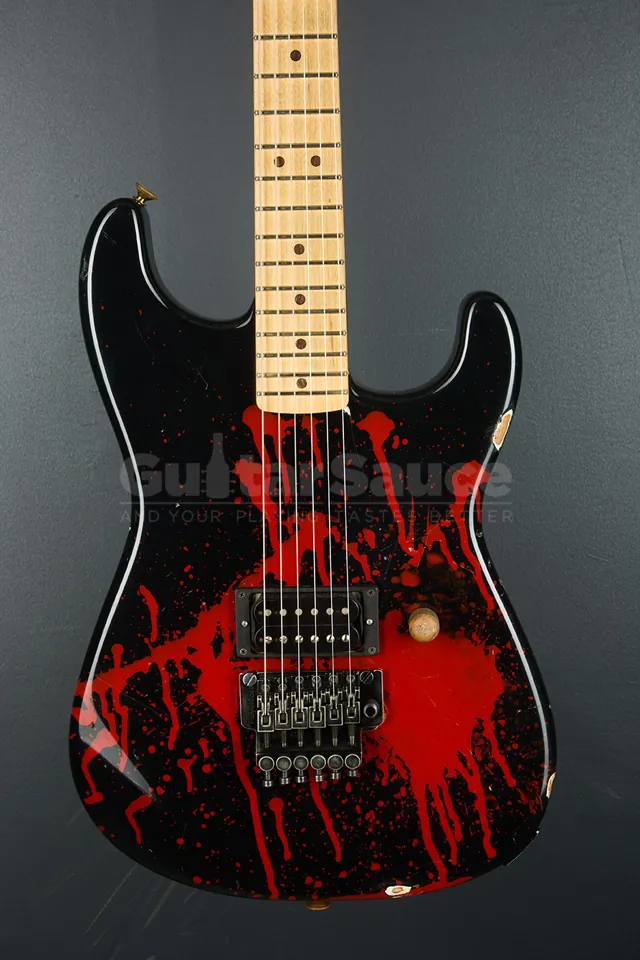 Charvel Legacy 3 Relic Bloodsplatter Red And Black 2008 Used - Image 1