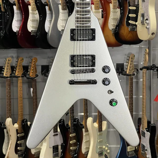 Gibson Dave Mustaine Signature Silver Metallic Sparkle - Image 1