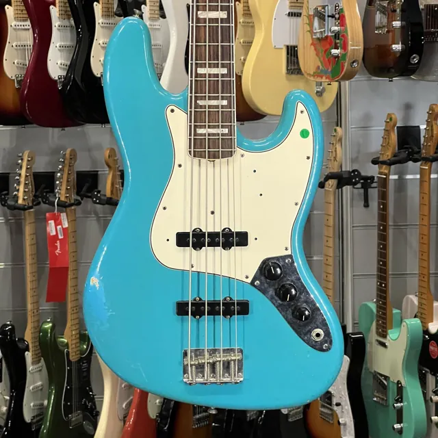 Fender Custom Shop 1964 Jazz Bass Relic W Binding Taos Turquoise - Image 1