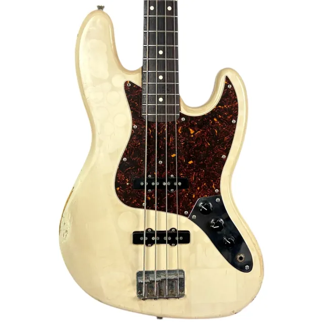 Fender Squier Series Jazz Bass - CS MOD - Vintage White - Image 1