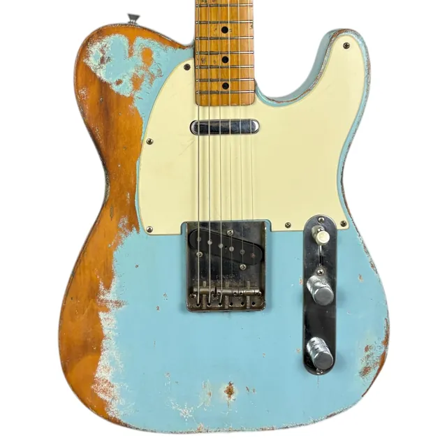 Fender Japan 52 Reissue Telecaster 1990-1991 - Blue - Heavy Relic - Image 1