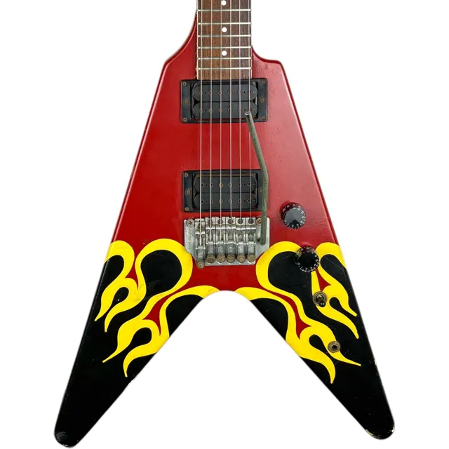 Fernandes Flying V 1984-1986 - Flames Repaint - Image 1