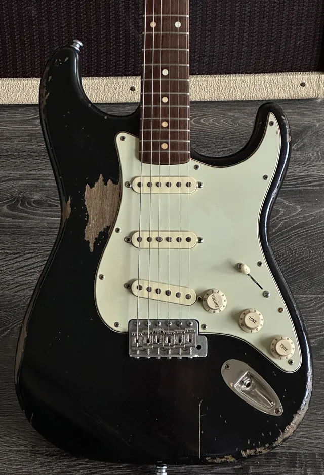 Kauffmann '63 S Black Handbuilt Old Headstock Scooped Pick-Ups John Mayer Tone - Image 1