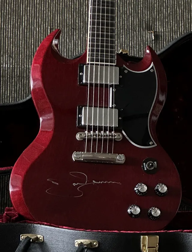 2000 Gibson SG Tony Iommi Custom Shop with Sterling Silver Cross Inlays Dark Wine Red Handsigned - Image 1