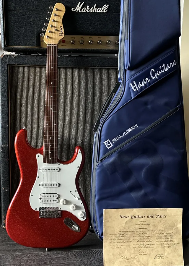 Haar Trad S HSS Suhr ML Pickups & Red Sparkle Finish with COA & Bag - Image 1