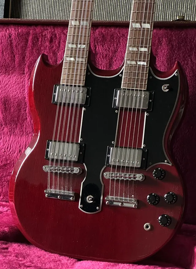 1990 Gibson EDS-1275 Cherry Red Double Neck with Original Case - Image 1