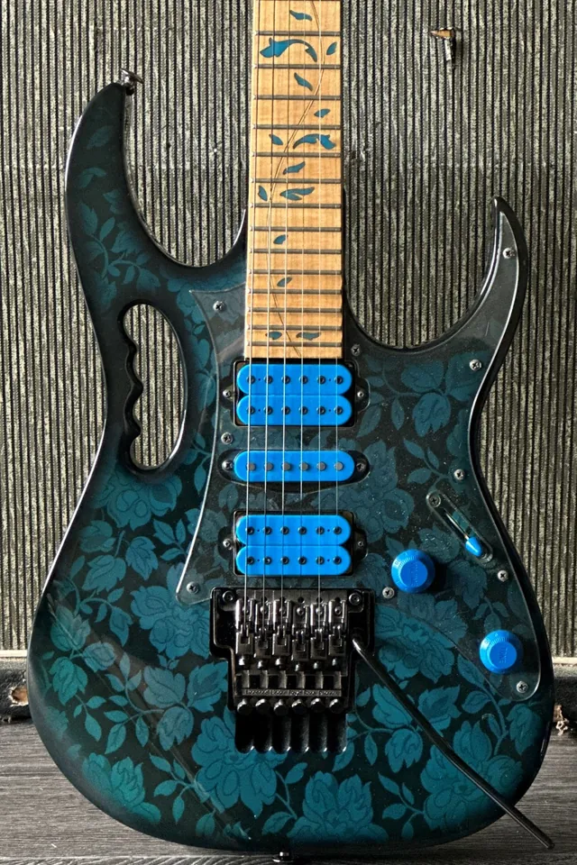 1991 Ibanez JEM 77 BFP Blue Floral Pattern Clean Fretboard - Image 1