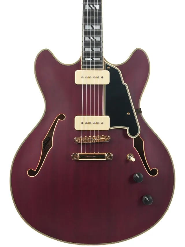 D'Angelico Deluxe DC Stopbar Trans Wine 2022 - Image 1