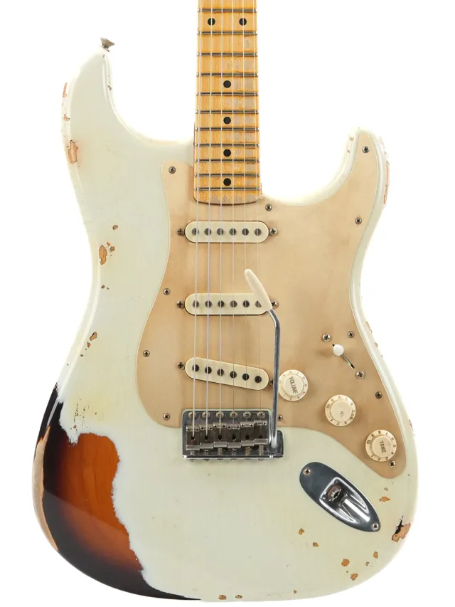 Fender Custom Shop 1955 Stratocaster Desert Tan over Sunburst Heavy Relic 2017 - Image 1